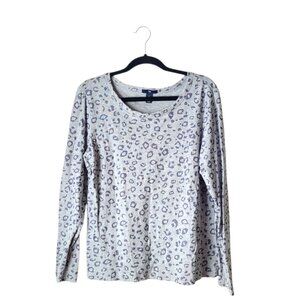 Old Navy Animal Print Long Sleeve Blouse